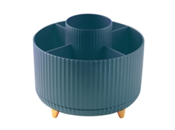 Primerox porta lápis Mesa Rotativo 360° 5 Compartimentos Organizador Papelaria Verde