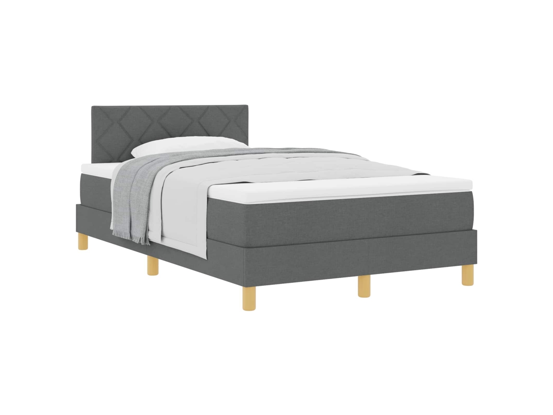 Cama Box com Colchão Cinza Escuro 120 X 190 Cm Tecido MAISON EXCLUSIVE