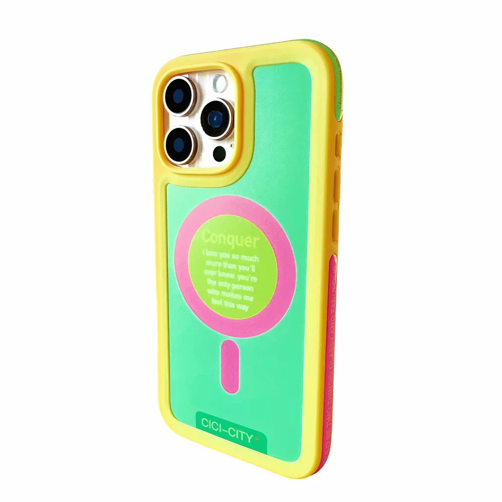 Capa Magsafe Para Iphone 17 Pro (verde-amarelo)