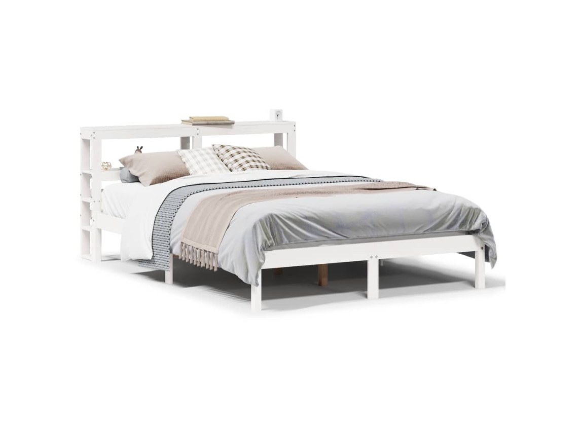 Estrutura de cama VIDAXL Branco Madeira de pinho (120 x 190 cm)