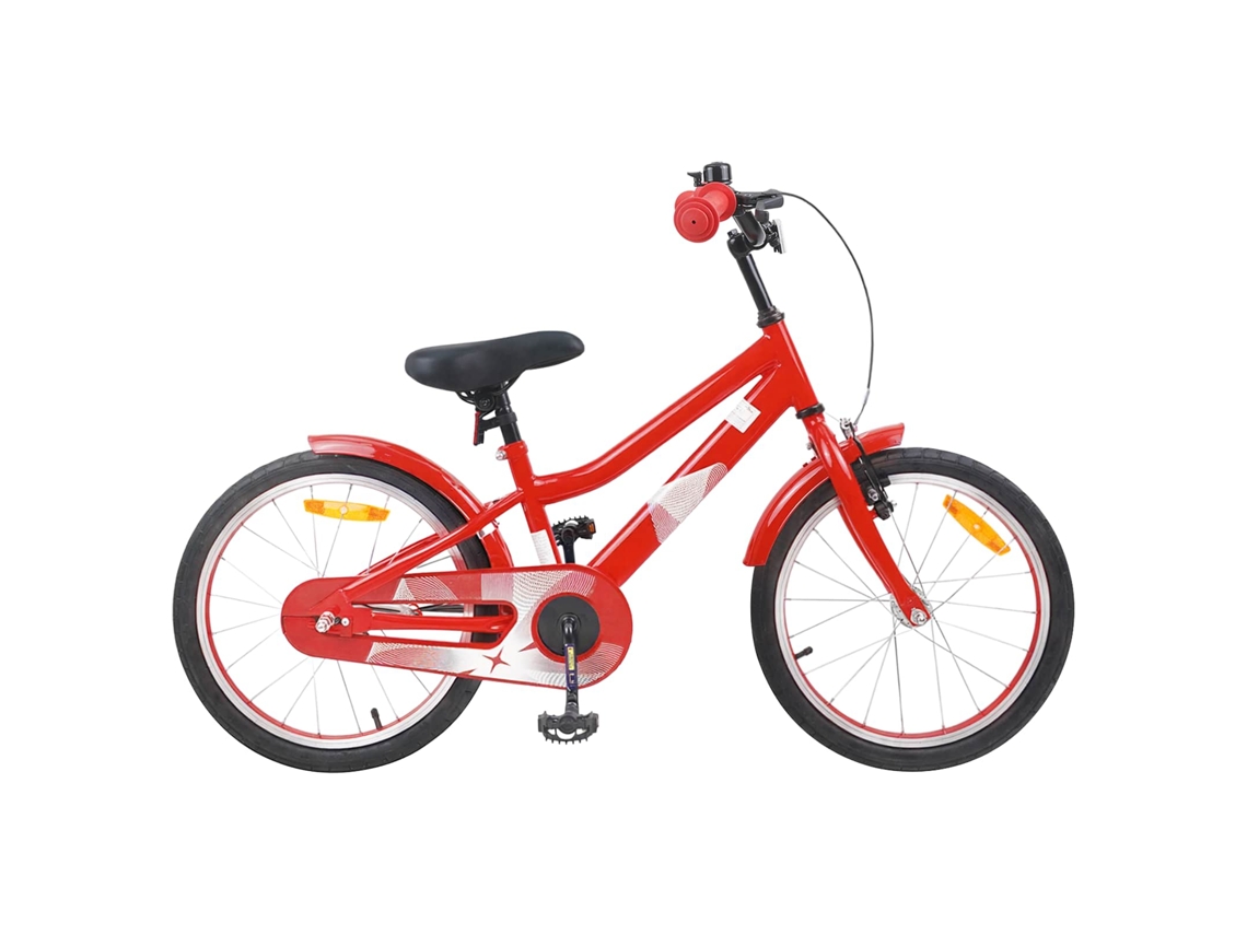 Vidaxl Bicicleta Infantil 18 Polegadas Para 5-7 Anos Vermelho