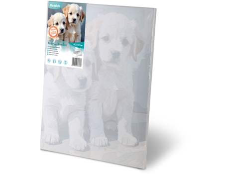 Pintar Por Número Quadro 40x50 Cm Massido Filhotes