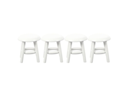 Conjunto de 4 Mini Casas com Banquinhos de Madeira S/MARCA