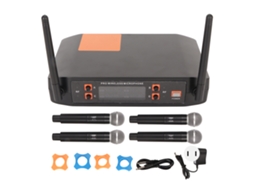 Conjunto 4 Microfones Sem Fio LAXISCREED Uhf Ajustável