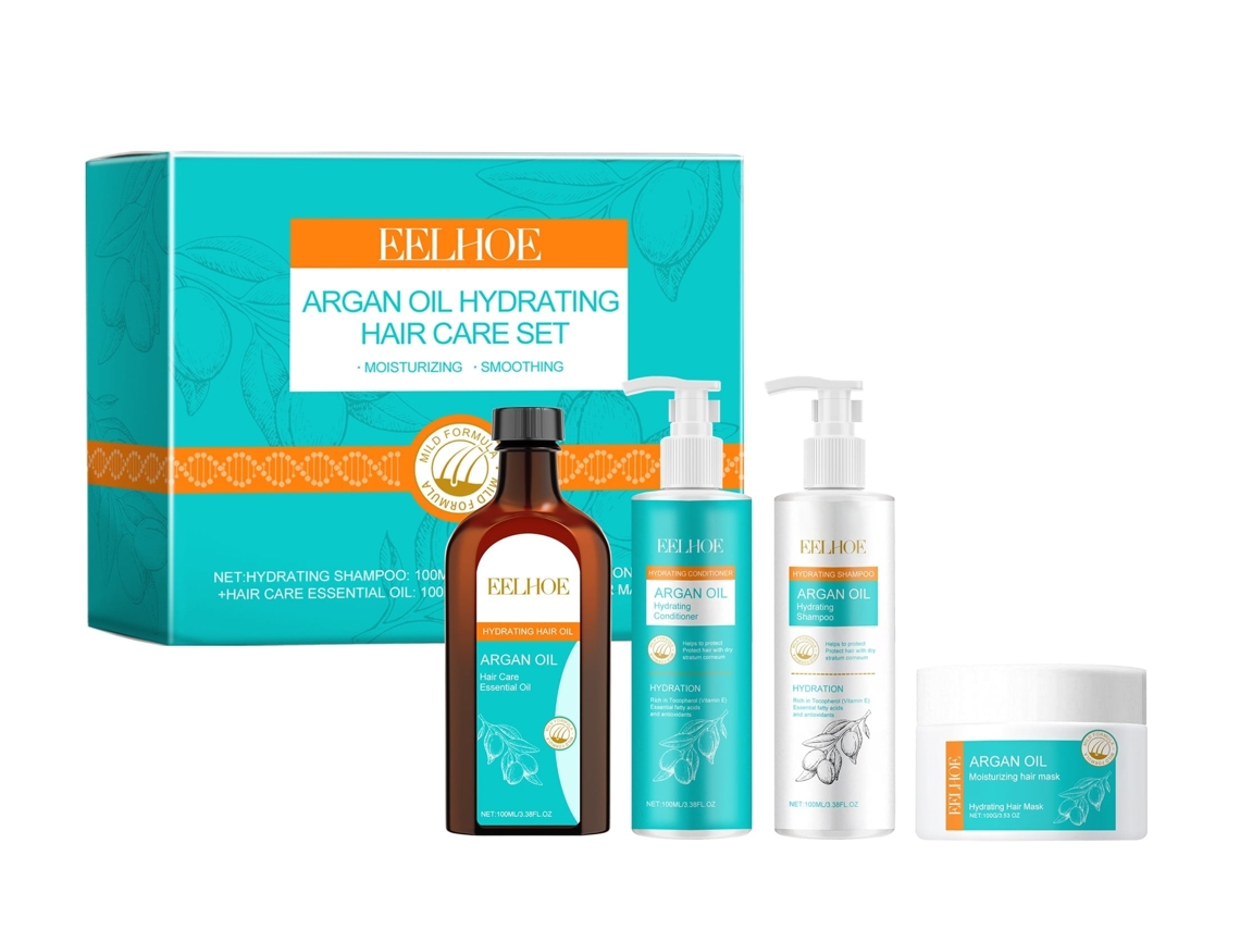 Kit de Cuidados Capilares Hidratante com Óleo de Argan Marroquino para Cabelos Secos LAXISCREED