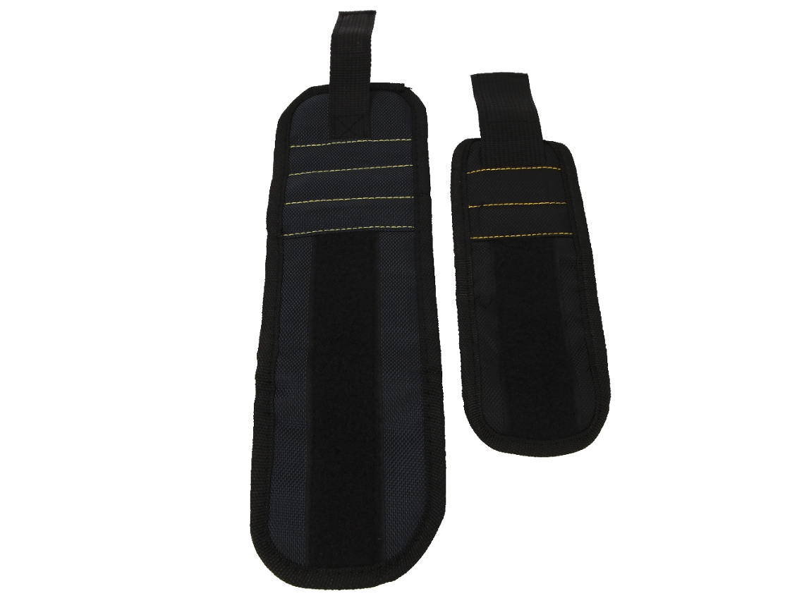 Pulsera Magnética Para Herramientas Con Bolsa Para Tornillos Clavos Tuercas Y Brocas De Taladro Negro