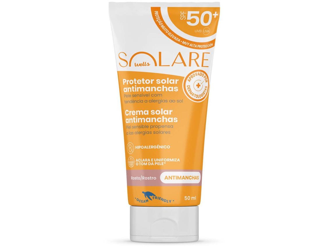 Protetor Solar de Rosto SOLARE Antimanchas SPF50+ (50 ml)