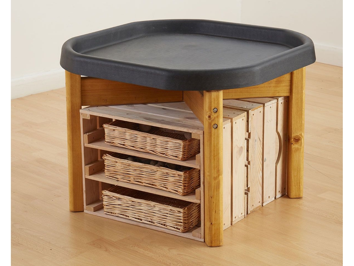 Bandeja Cosy Mini Tuff Spot Com Suporte De Madeira Mesa De Atividades Para Crianças Pequenas, 50 Cm