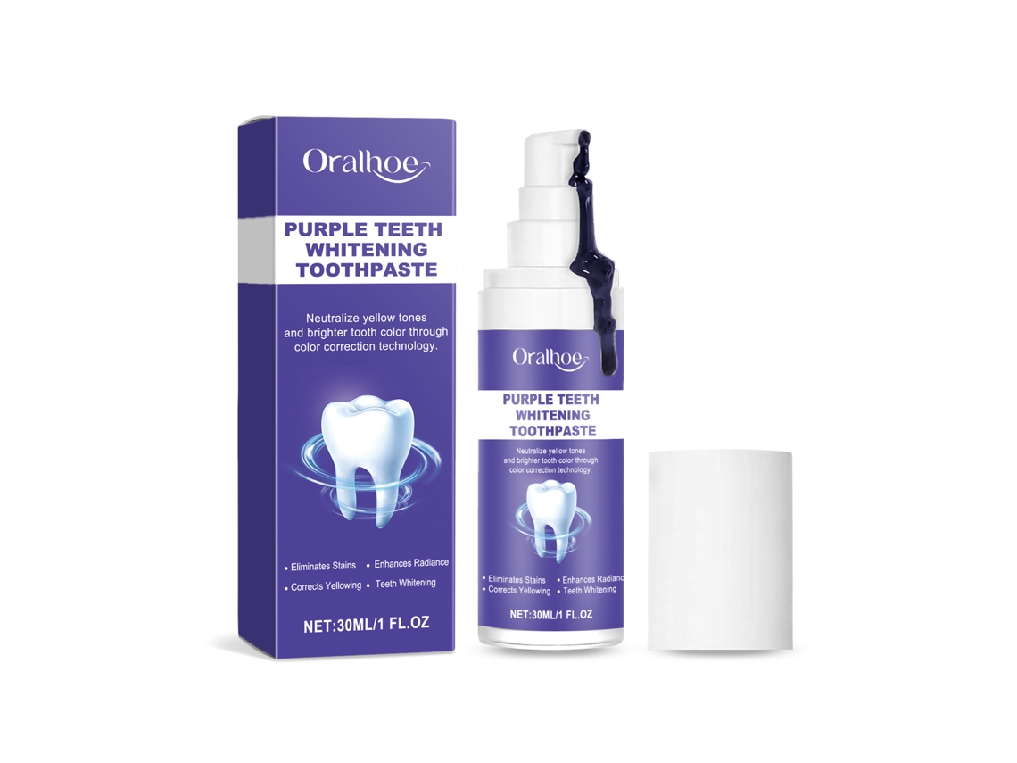 Oralhoe Clareadora Purple Pasta de Dentes para Dentes Mais Brancos e Higiene Intensa LAXISCREED