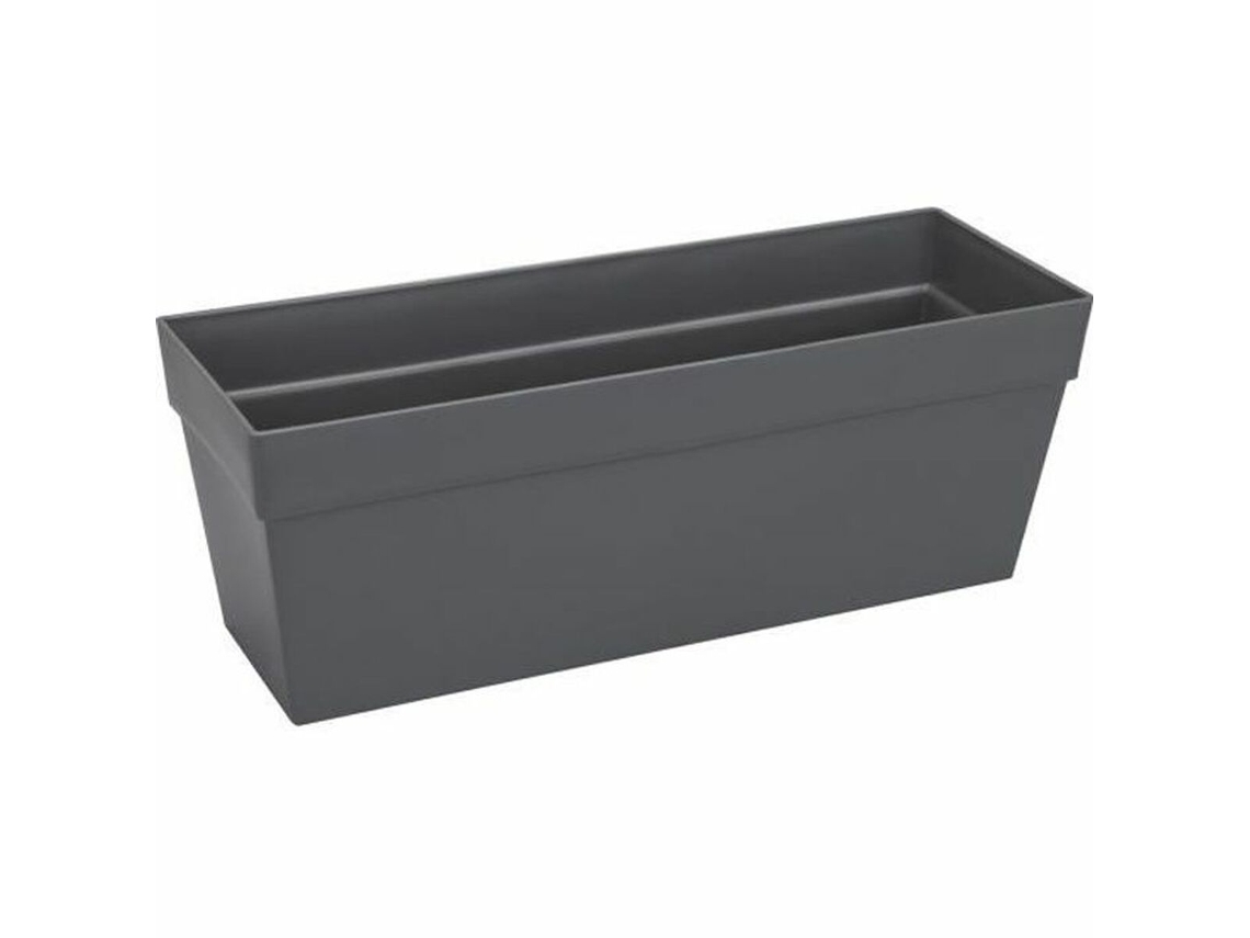 Vaso ELHO Antracite Cinzento Escuro Polipropileno Plástico Retangular Moderno 50 Cm
