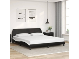 Vidaxl Estrutura De Cama Dover Couro Artificial Preto E Branco