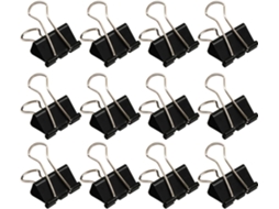 Clips De Metal Luxshiny Para Material Escritório, 51mm, Pretos, 48 Peças Com Design Alargado, Clipes Reutilizáveis Para