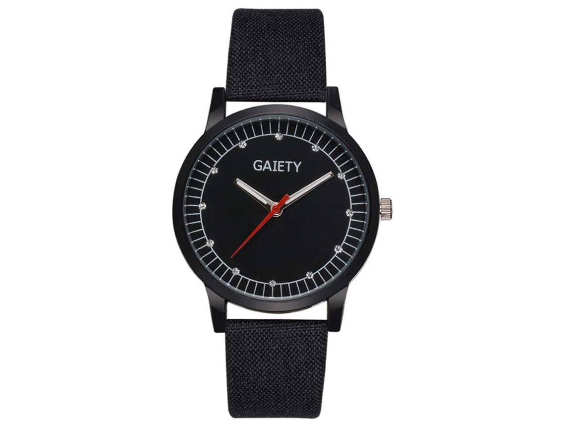 Relógio de pulso masculino Jean Gaiety, analógico, de quartzo, com mostrador imitação, preto.