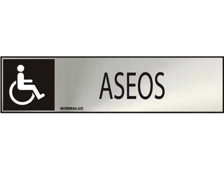 SINAL INFORMATIVO WC DEFIC. (INOX ADESIVO 0.8MM) 5X20CM