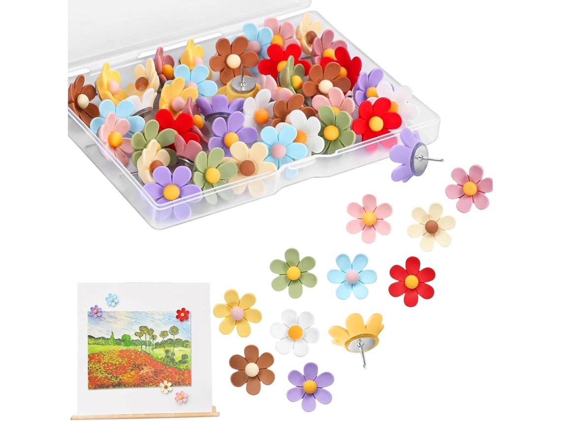 Tachinhas Coloridas, 50 Tachinhas De Resina Em Formato Flor