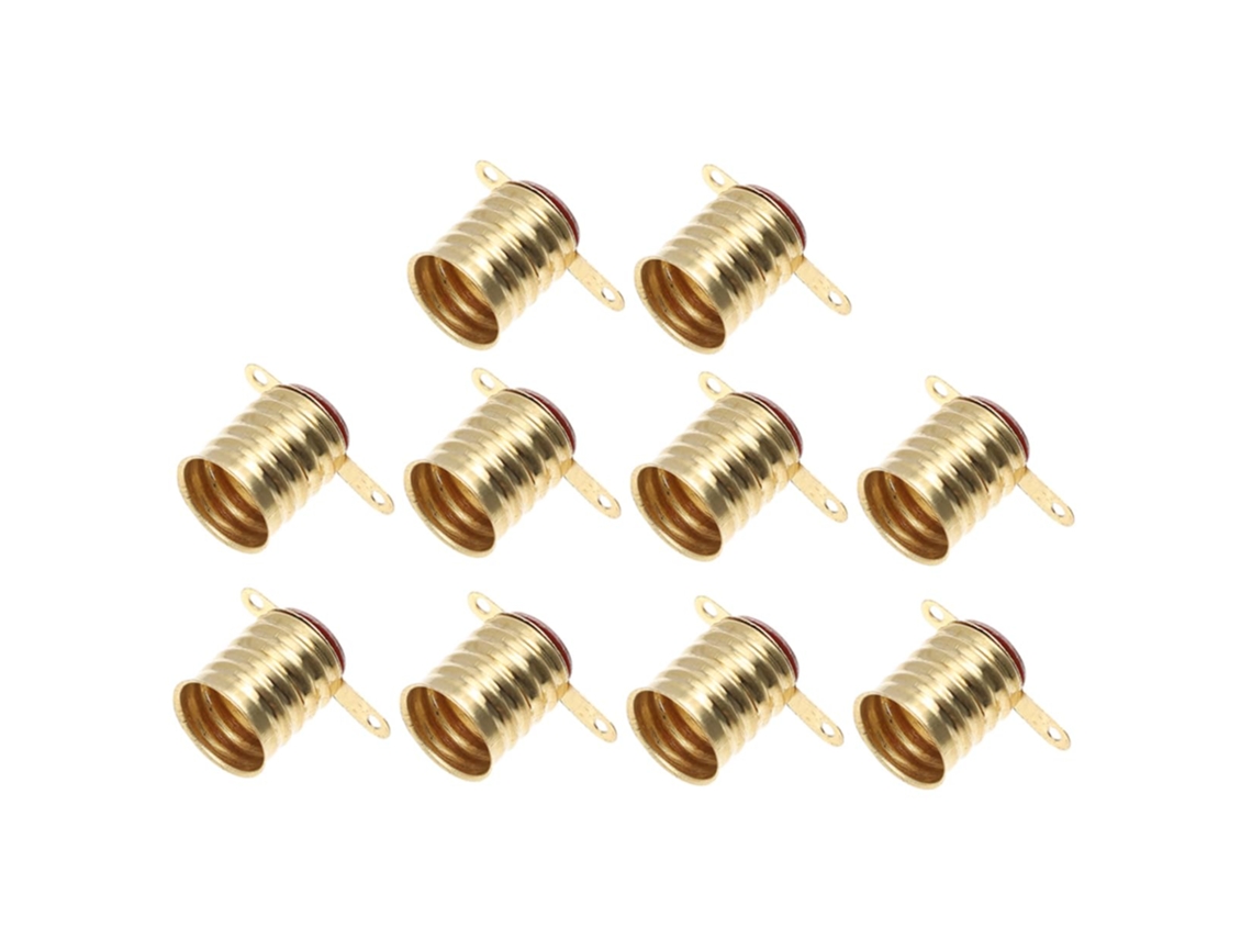 Kit Com 10 Soquetes De Lâmpada E10 Em Cobre Retrô, Design Compacto E Fácil Instalação, Para Projetos Diy