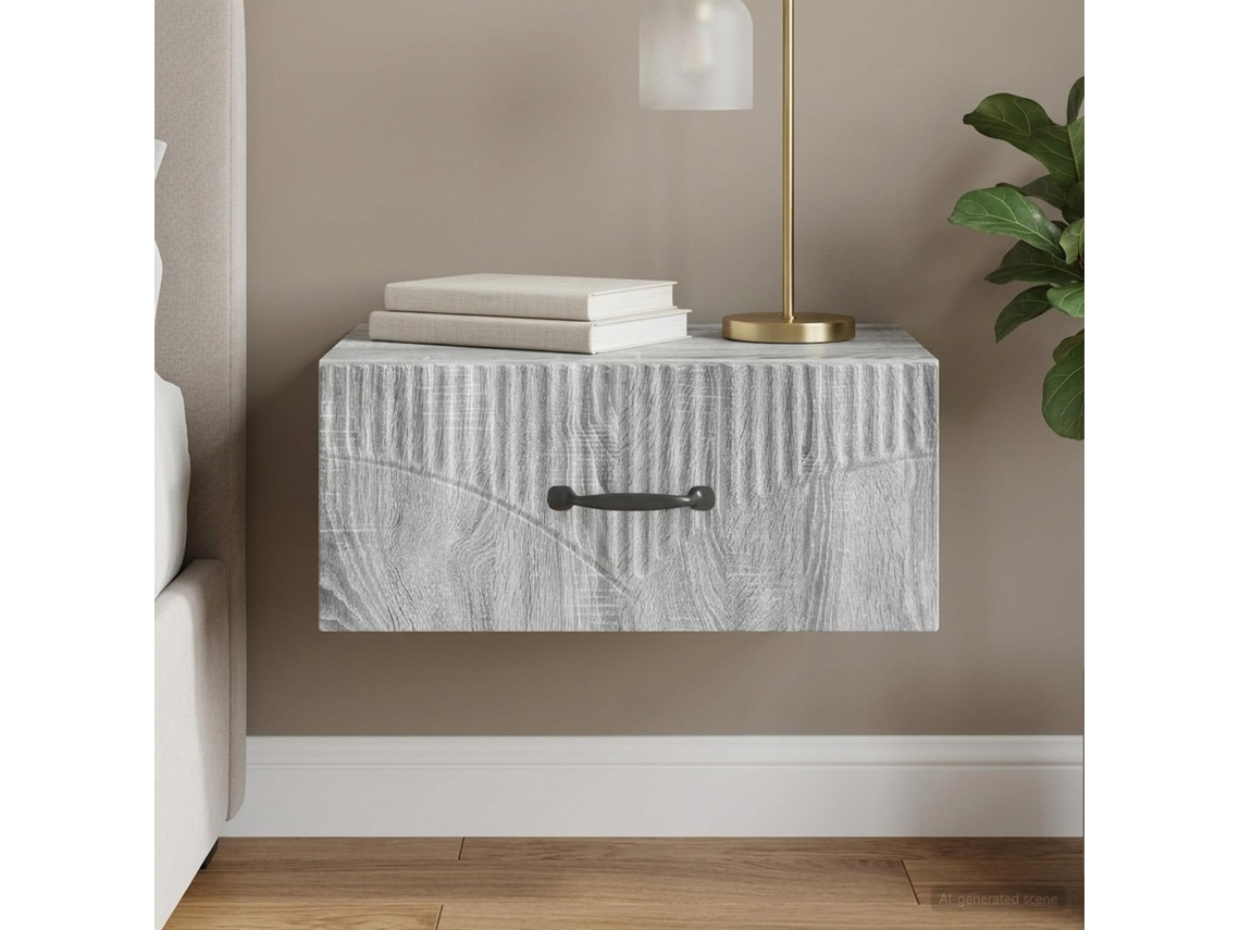 Vidaxl Gabinete De Canto Montado Na Parede Com Gaveta Sonoma Cinzento
