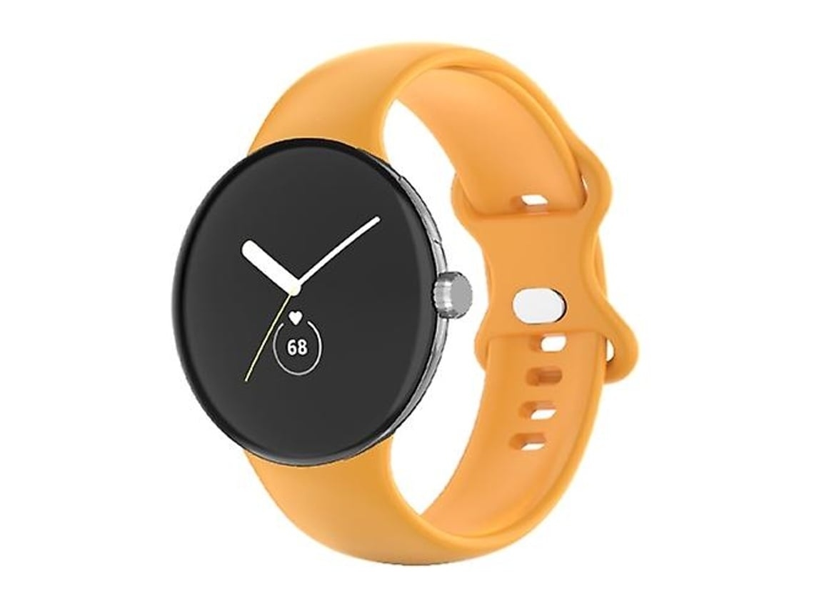 Pulseira De Relógio Lurelia Para Google Pixel Watch Em Silicone Feminino Amarelo