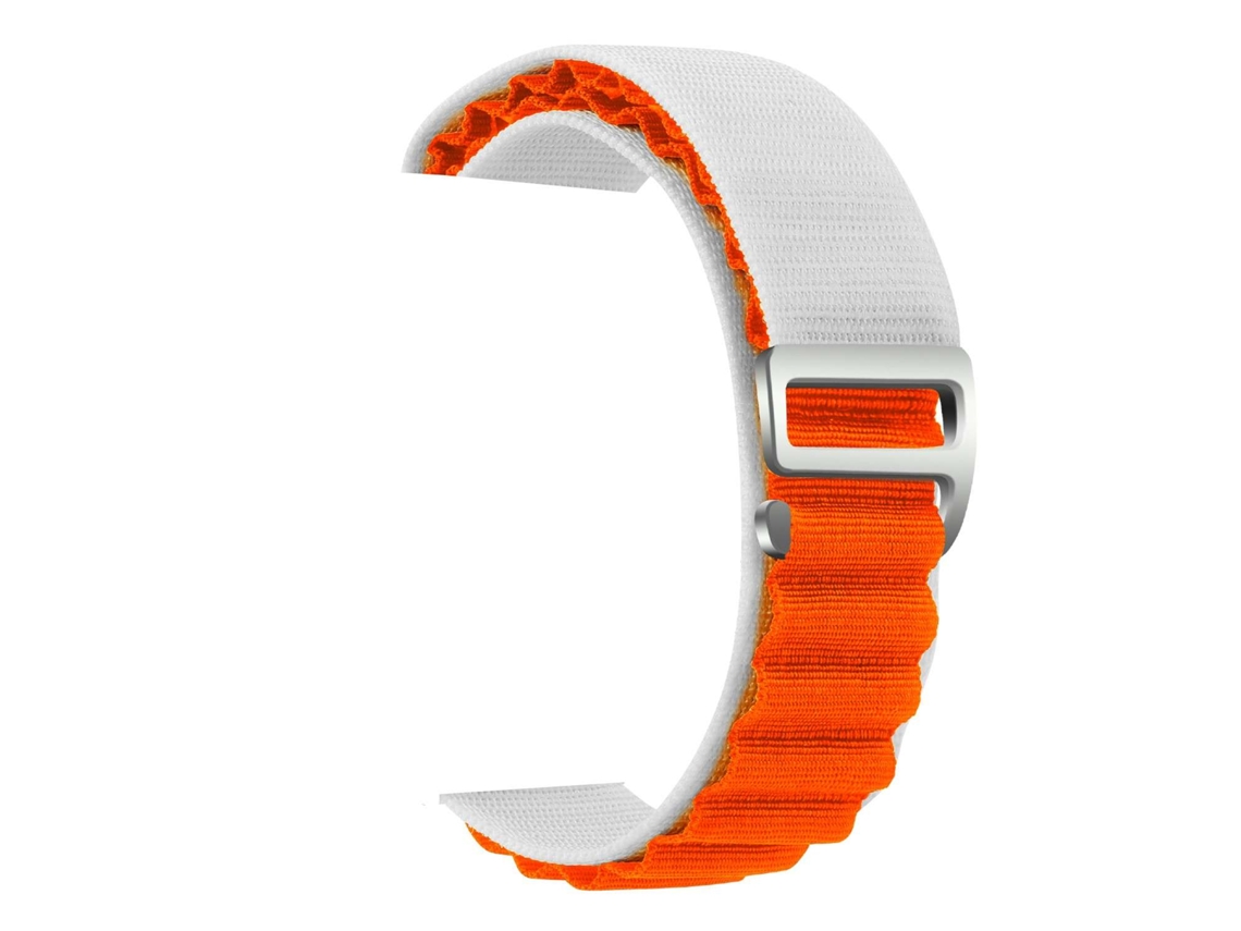 Bracelete Alpine G-Hook Ajustável Garmin Instinct Crossover Solar Branco e  Laranja