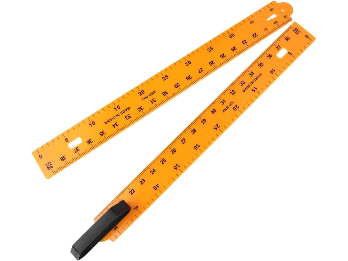 Régua Segmentada De Plástico Amarelo, Peça Única, Para Ensino De