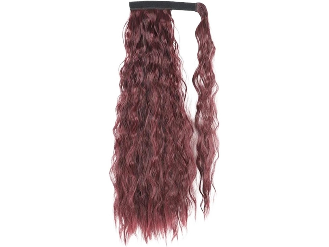Aplique SFUSHOS de cabelo com coque, rabo de cavalo longo, fibra sintética