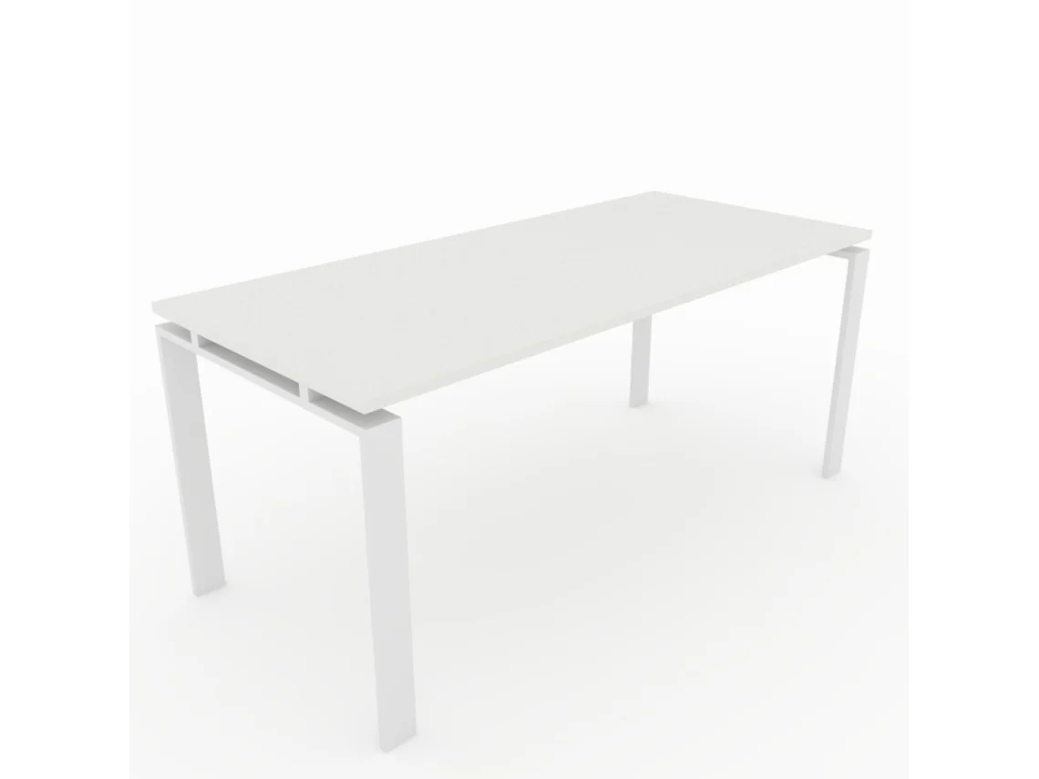 Secretária para Teletrabalho Escritório Casa. Estrutura Fechada Cor Preta. Tábua de Madeira de Cor Nogueira 140X80Cm. Fabricado em Espanha. OFICIT