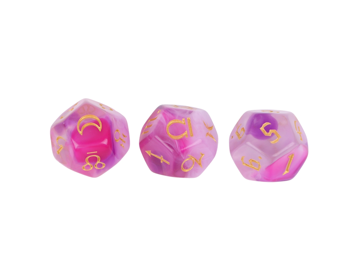 Primerox 3pcs Conjunto de Dados de 12 Faces Acrílico À Prova D'água Resistente Ao Desgaste para Jogos de Mesa