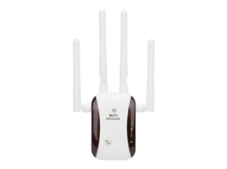 Extensor De Alcance Wifi 300mbps 4 Antenas Amplificador Repetidor De Sinal Sem Fio Para Home Office Hotel 100 240v Yizhood (branco)
