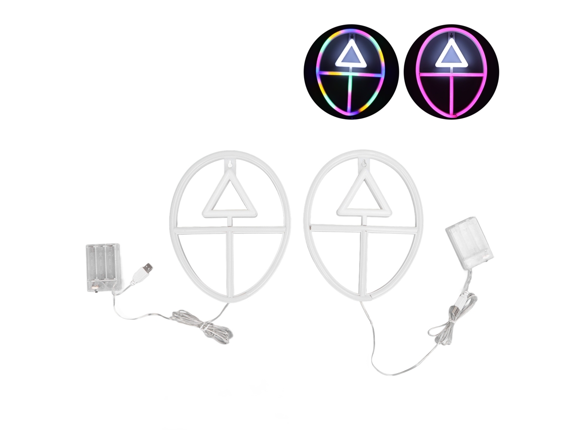 Luz de Neón Led Bopunk com Alimentação Dupla Decorativa para Festas e Interiores