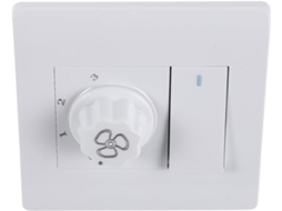 Interruptor De Parede Homoyoyo 3 Velocidades Para Ventilador Teto Com Luz, Material Plástico Branco, Adequado Para Casa