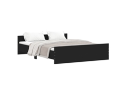 Bed Frame, Bed Frames Vidaxl Preto Madeira Processada (140 X 200 Cm)