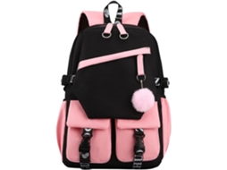 Mochila Infantil Rose Em Nylon Preto, E Ideal Para O Ensino Fundamental E Médio. Possui Alça Ombro