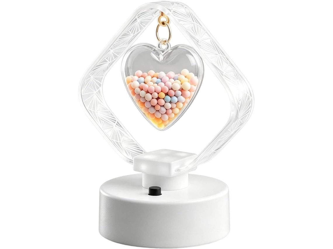 Luminária noturna pequena em acrílico para quarto de bebê, funciona a bateria.