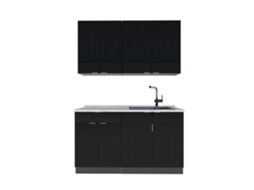 Cozinha Fame Line, 140cm, Pt Mármore, Preto Riscado/antracite, Antracite, Vicco