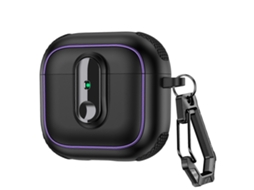 Estojo Magnético Armor Para Fones De Ouvido Sem Fio Airpods 4 Com Trava De Segurança