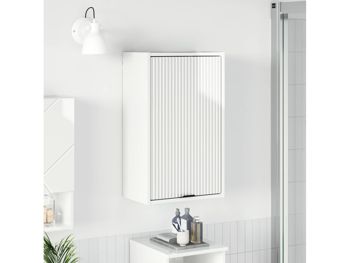 Vidaxl Armário De Banheiro Branco Brilhante 39 X 23,5 X 65 Cm
