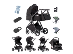 Carrinho De Bebê, Dobrável Simples, Design Versátil, Preto Com Isofix Bas