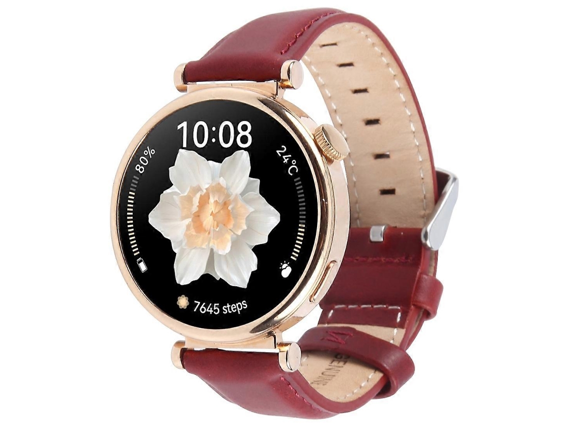 Pulseira De Couro Com Fivela De Aço Prateado