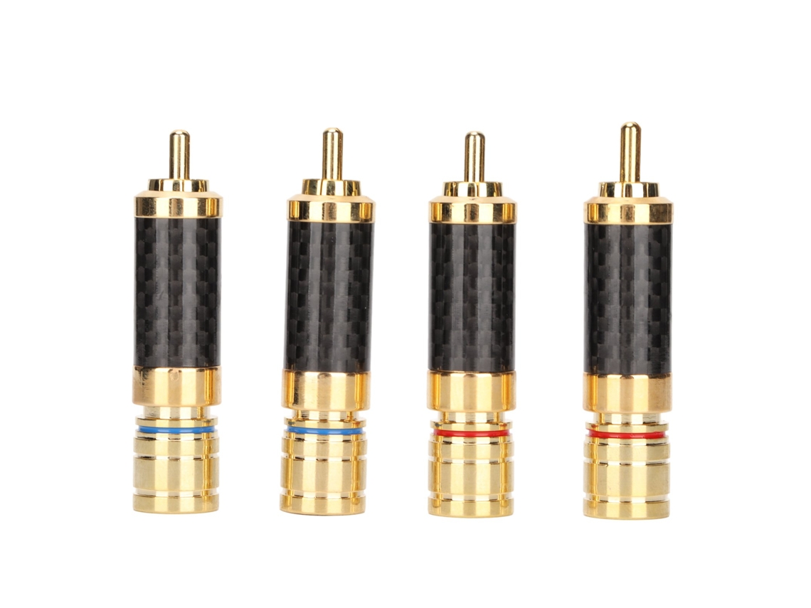 Kit de 4 conectores RCA banhados a ouro CHABERLU