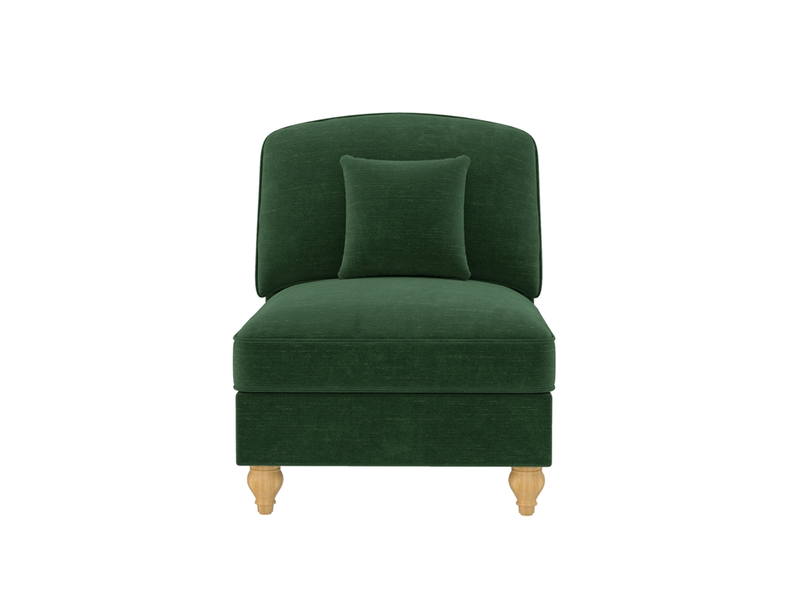 Sofá Windsor Sem Apoio De Braço Chenille Com 1 Almofada - Verde-pl