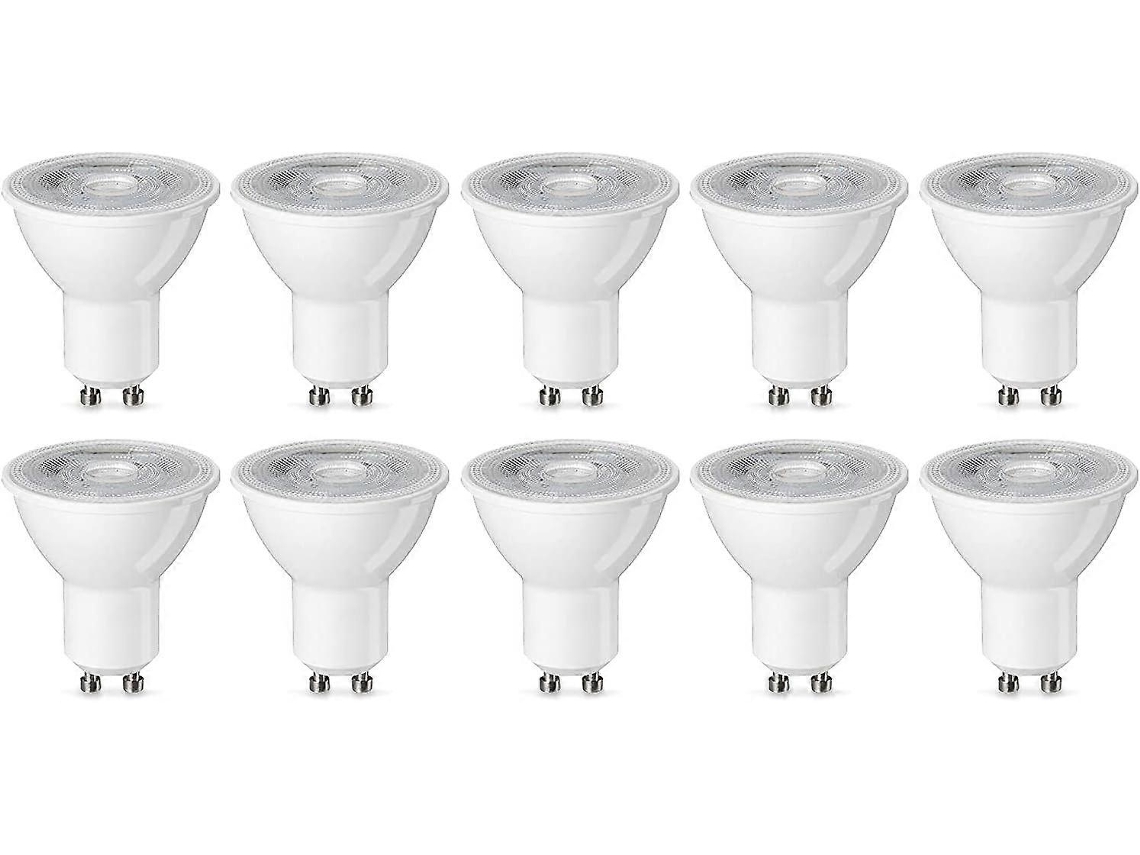 Rebe bombilla Led Gu10 4,7w Luz Blanca Cálida no Regulable Pack de 10 Clase Energética F (equivalente 50w)