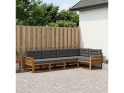 Vidaxl Conjunto De Sofás Para Exterior 5 Pcs Natural E Antracite