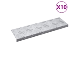 Conjunto 10 Degraus De Escada Vidaxl Prateado Alumínio (60 X 18 X 2,5 Cm)