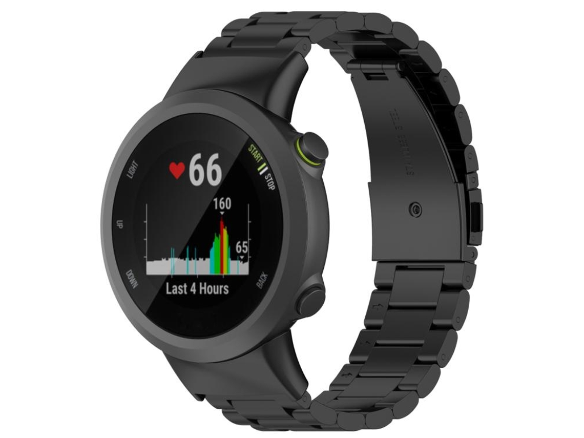 Bracelete para Garmin forerunner 45 / 45s / Swim 2 de aço inoxidável com três contas preta XIAOMOYU