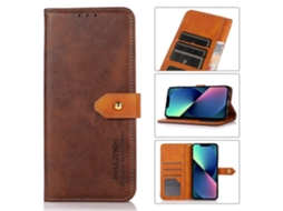 Capa De Celular Khazneh Com Flip De Couro Com Textura De Couro Bovino Bicolor