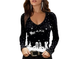Laxiscreed Camisola De Flanela Natalícia Com Estampa Festiva E Malha Xadrez Para Outono Tamanho S