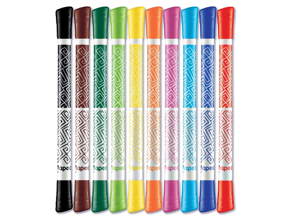 Caneta de Fibra Dupla Mapeada Color Peps Duotip Caixa de Papelão com 10 MAPED