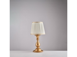 Lucca - Candeeiro De Mesa Antigo Em Madeira Dourada 1 Luz Com Abajur Dm.20 H.39 - Ø20 - Bl271-lt-or