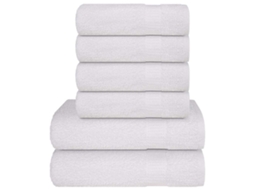 Vidaxl 6pcs Conjunto De Toalhas Frogn 360 G/m² Branco