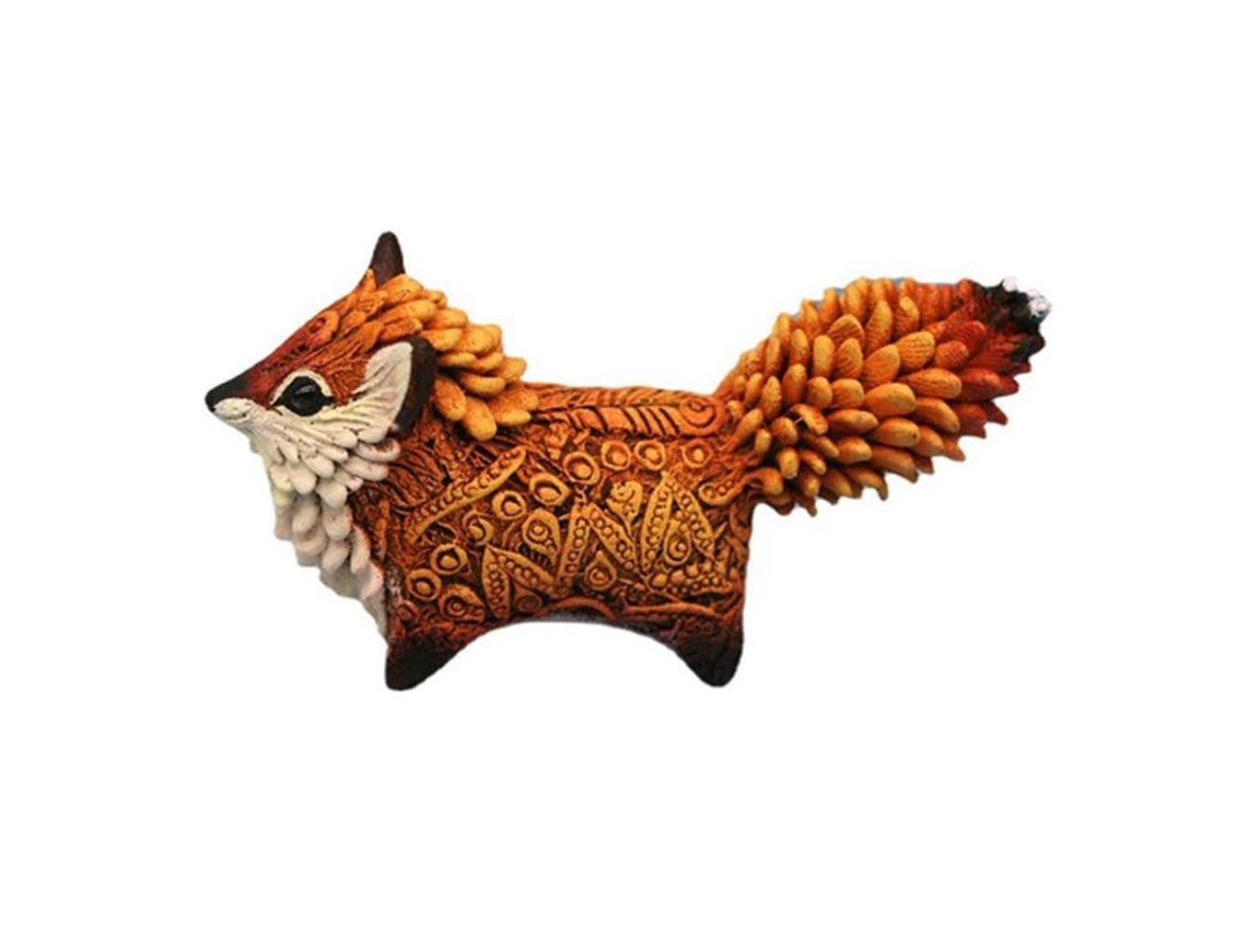 2026 figura de Zorro Totem Mini Hecha de Resina Natural Decoración de Escritorio Artístico